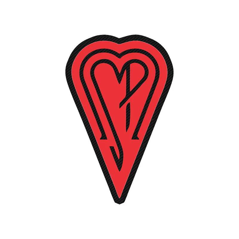 The Smashing Pumpkins - Heart - Red and Black - Carbon Fiber Vinyl Sticker - Custom Size