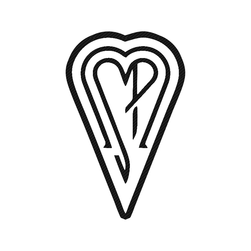 The Smashing Pumpkins - Heart - Black and White - Carbon Fiber Vinyl Sticker - Custom Size