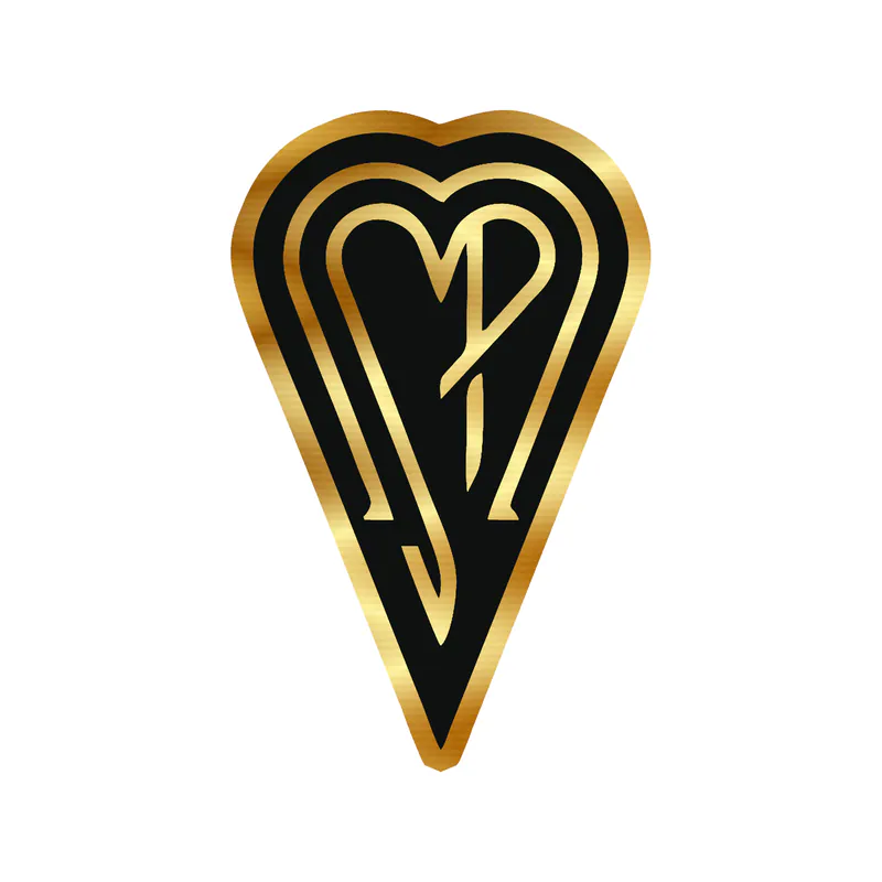 The Smashing Pumpkins - Heart - Black and White - Gold Chrome Vinyl Sticker - Custom Size