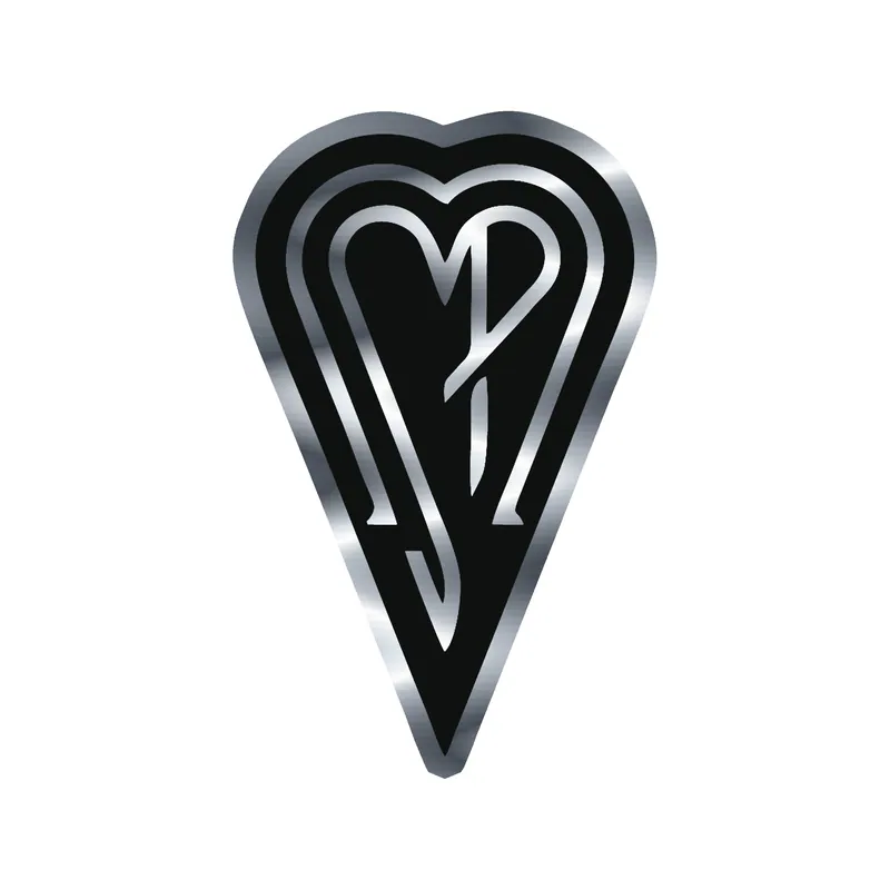 The Smashing Pumpkins - Heart - Black and White - Silver Chrome Vinyl Sticker - Custom Size