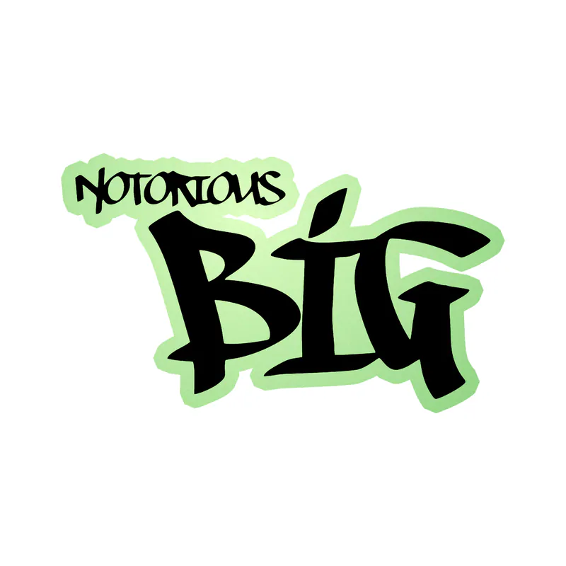The Notorious BIG - Face - Glow in the Dark Vinyl Sticker - Custom Size
