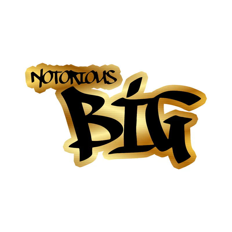 The Notorious BIG - Face - Gold Chrome Vinyl Sticker - Custom Size