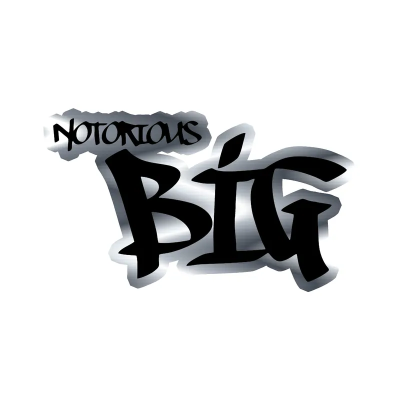 The Notorious BIG - Face - Silver Chrome Vinyl Sticker - Custom Size