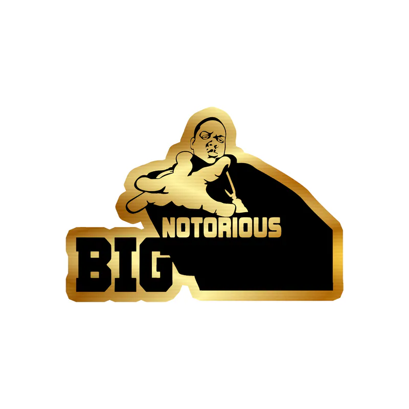 The Notorious BIG - Name With The BIG - Gold Chrome Vinyl Sticker - Custom Size