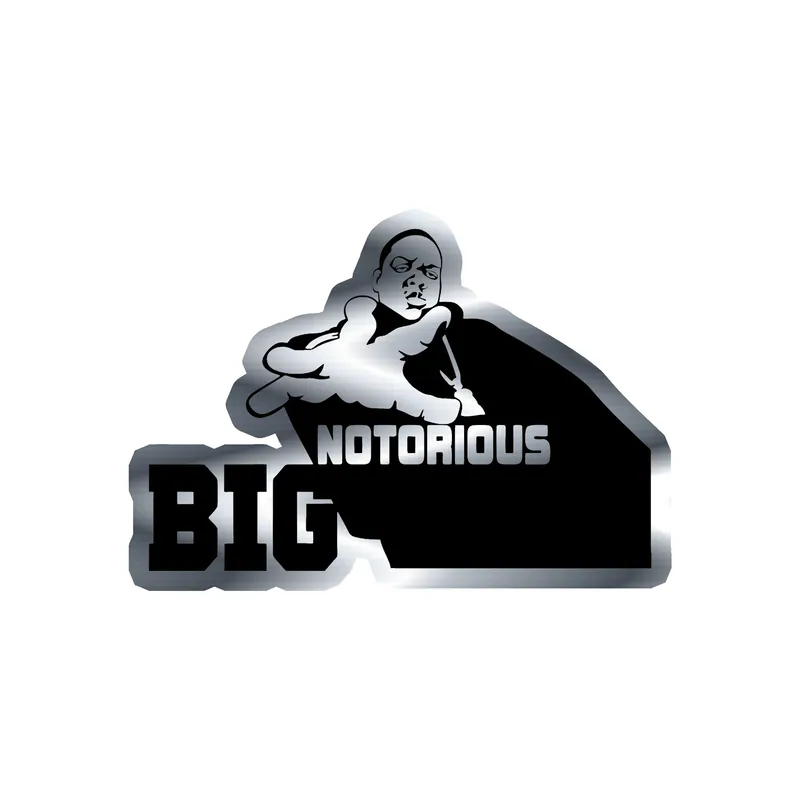 The Notorious BIG - Name With The BIG - Silver Chrome Vinyl Sticker - Custom Size