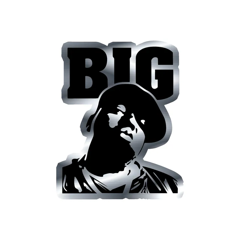 The Notorious BIG - BIG - Silver Chrome Vinyl Sticker - Custom Size