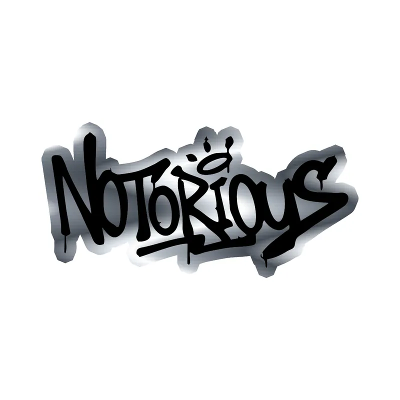 The Notorious BIG - Notorious - Silver Chrome Vinyl Sticker - Custom Size