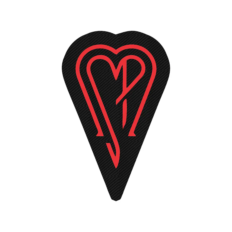 The Smashing Pumpkins - Heart - Black and Red - Carbon Fiber Vinyl Sticker - Custom Size