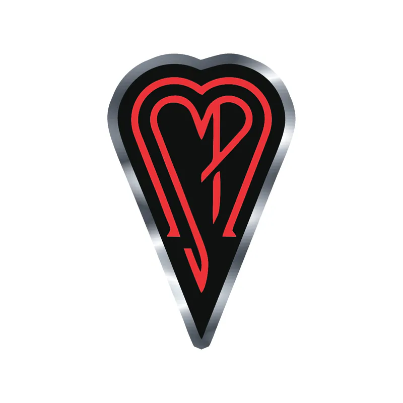 The Smashing Pumpkins - Heart - Black and Red - Silver Chrome Vinyl Sticker - Custom Size