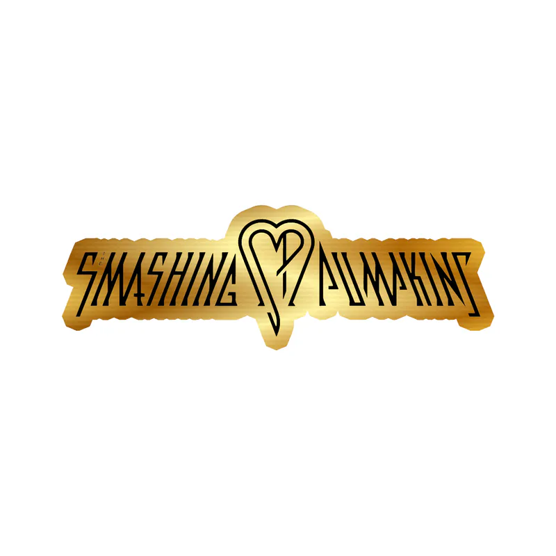 The Smashing Pumpkins - SP in Black - Gold Chrome Vinyl Sticker - Custom Size