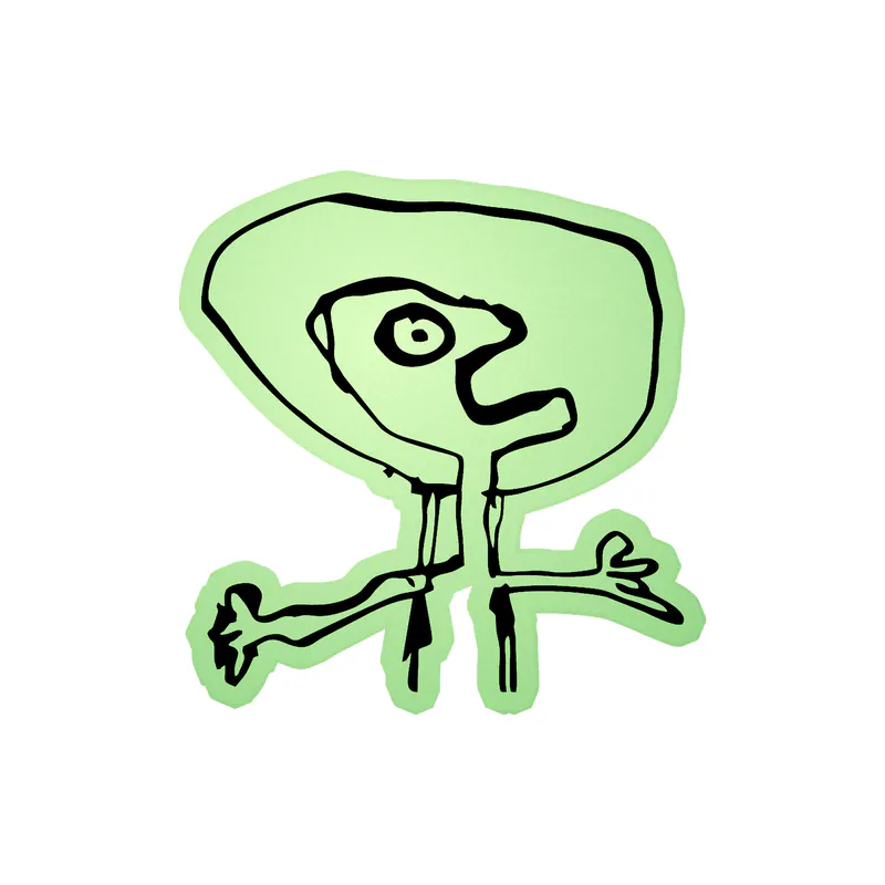Radiohead - Guy - Glow in the Dark Vinyl Sticker - Custom Size