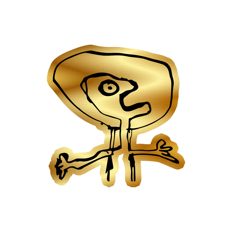 Radiohead - Guy - Gold Chrome Vinyl Sticker - Custom Size