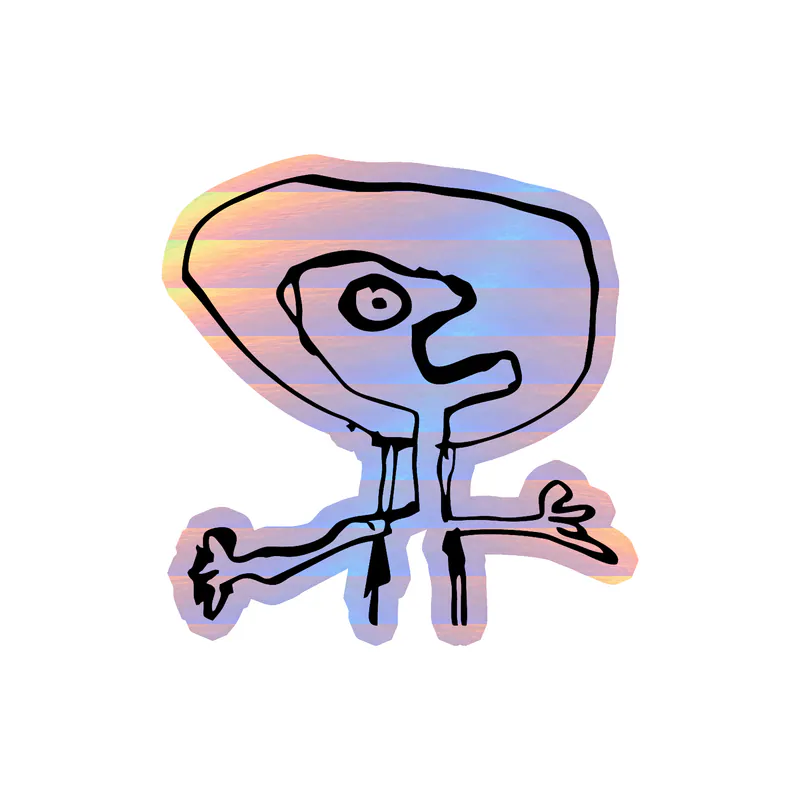 Radiohead - Guy - Holographic Vinyl Sticker - Custom Size