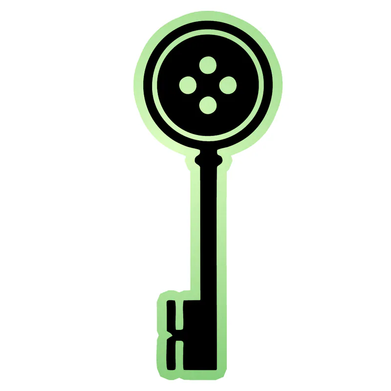 Coraline - Key - Glow in the Dark Vinyl Sticker - Custom Size
