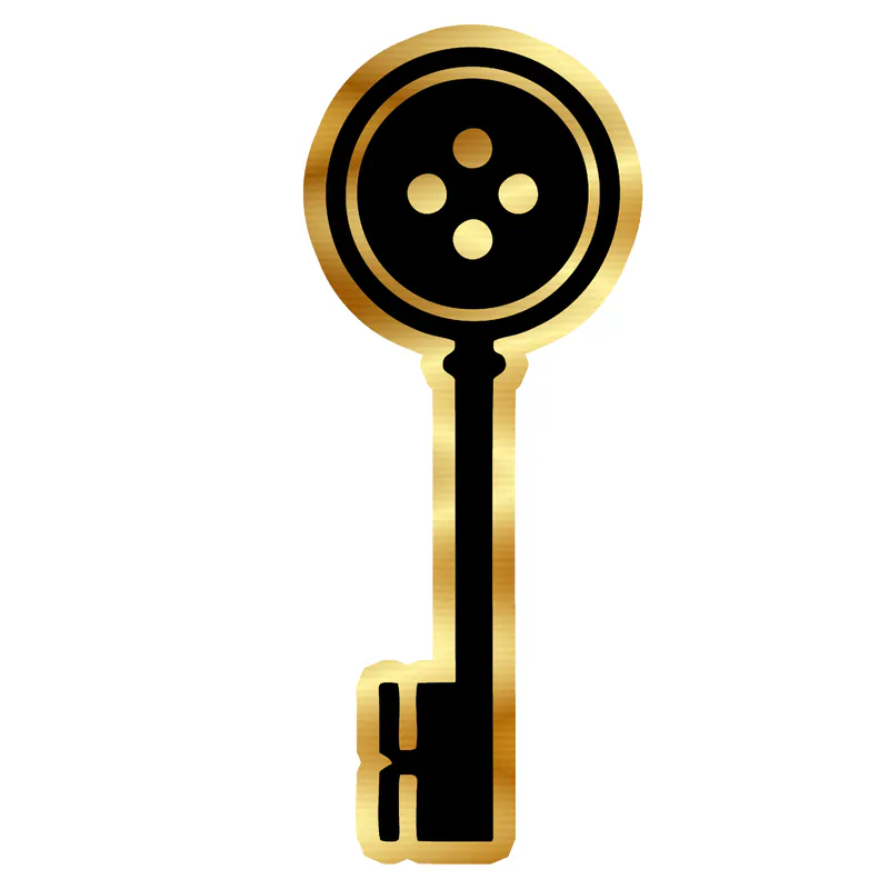 Coraline - Key - Gold Chrome Vinyl Sticker - Custom Size