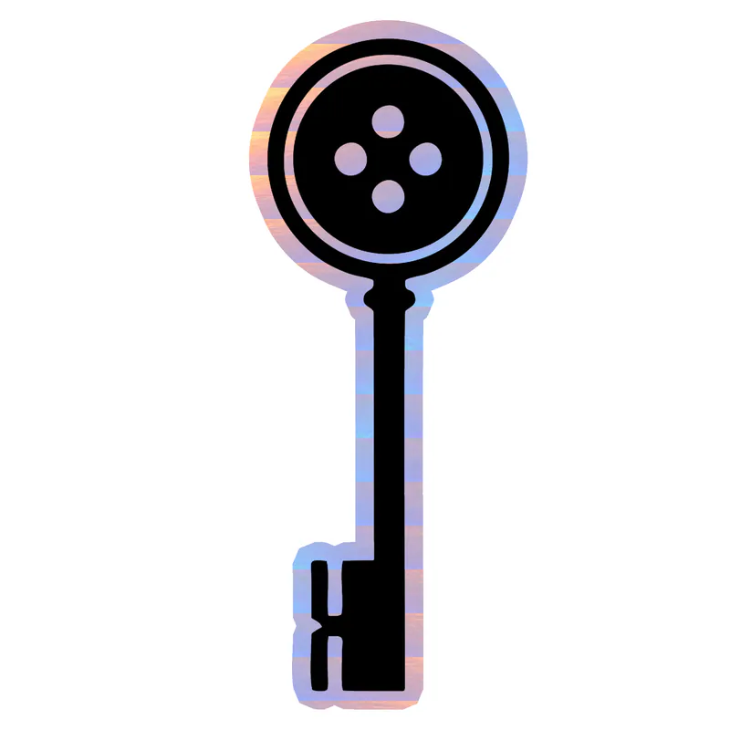 Coraline - Key - Holographic Vinyl Sticker - Custom Size