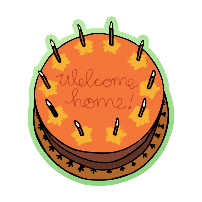 Coraline - Cake - Glow in the Dark Vinyl Sticker - Custom Size
