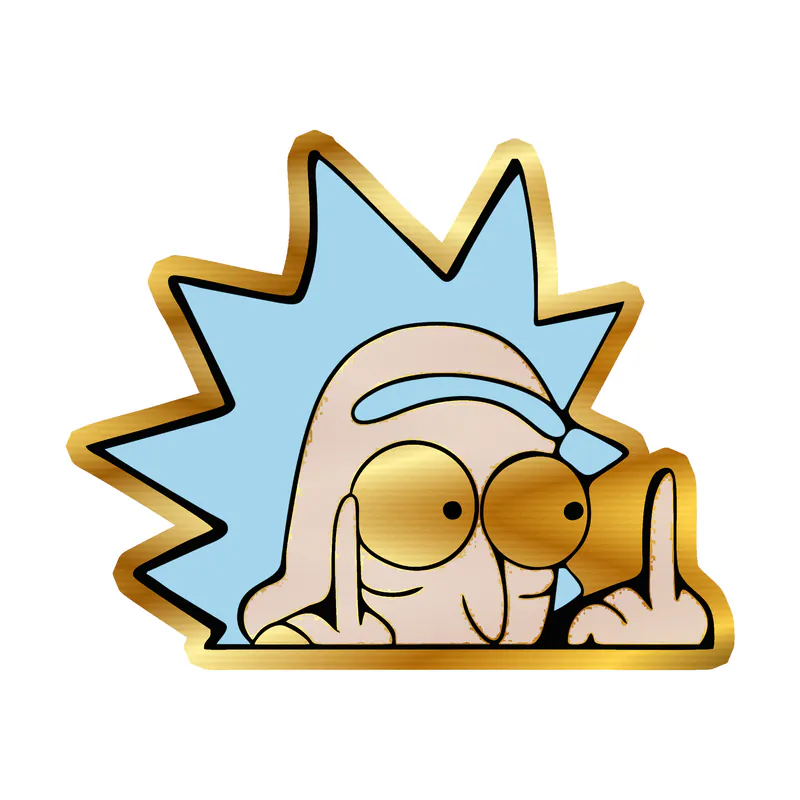 Rick And Morty - Gold Chrome Vinyl Sticker - Custom Size