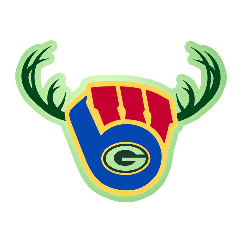 Wisconsin Mashup - Glow in the Dark Vinyl Sticker - Custom Size