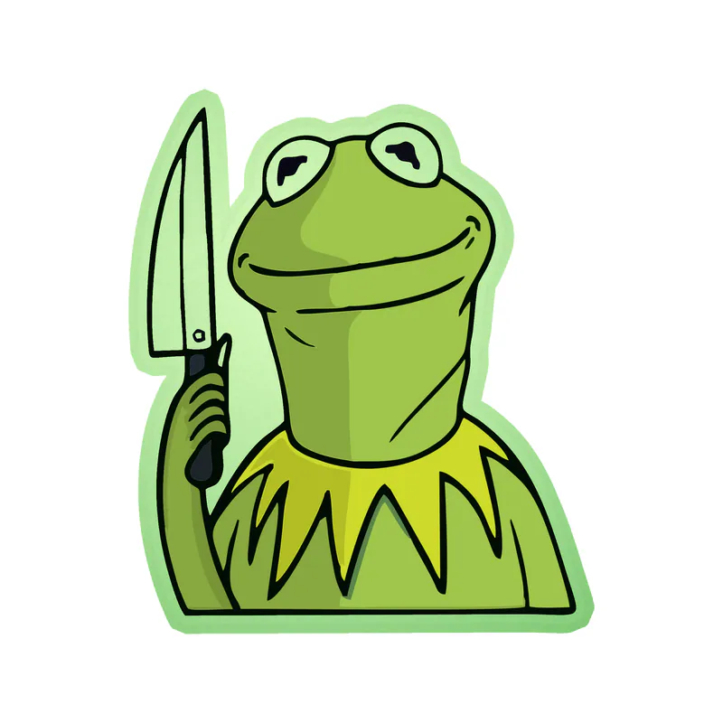 Kermit- Killer - Glow in the Dark Vinyl Decal - Custom Size