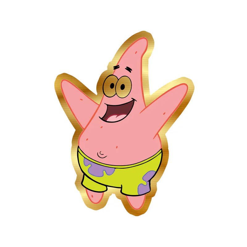 Spongebob - Patrick Gold Chrome Vinyl Decal - Custom Size