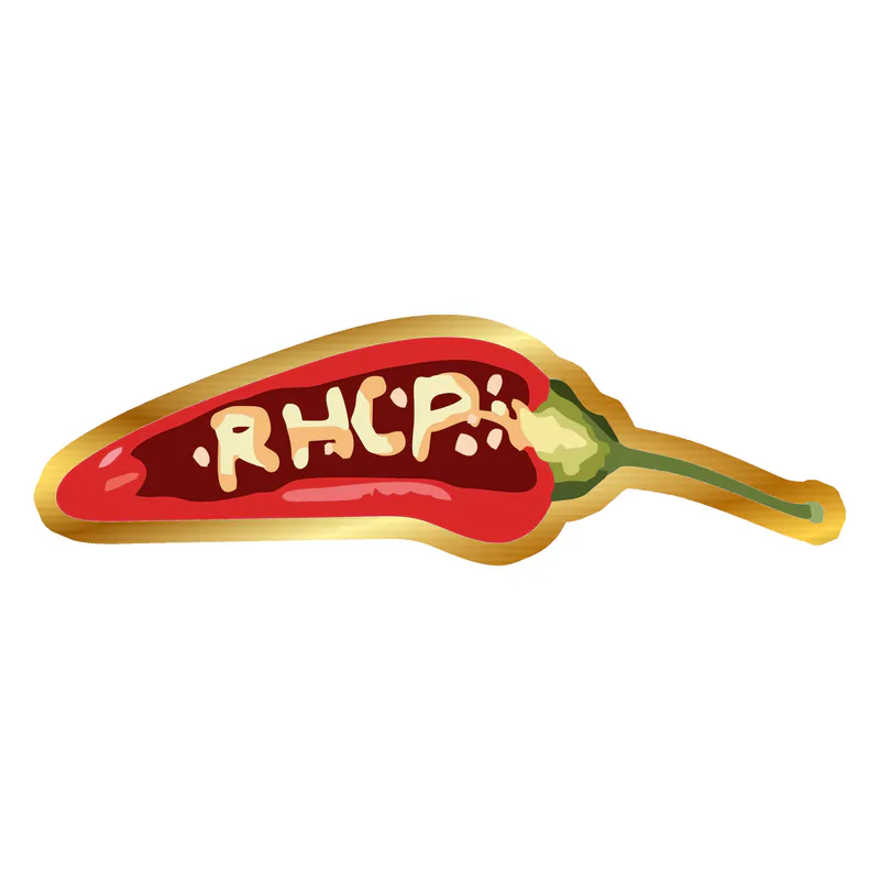 Red Hot Chili Peppers Gold Chrome Vinyl Decal - Custom Size