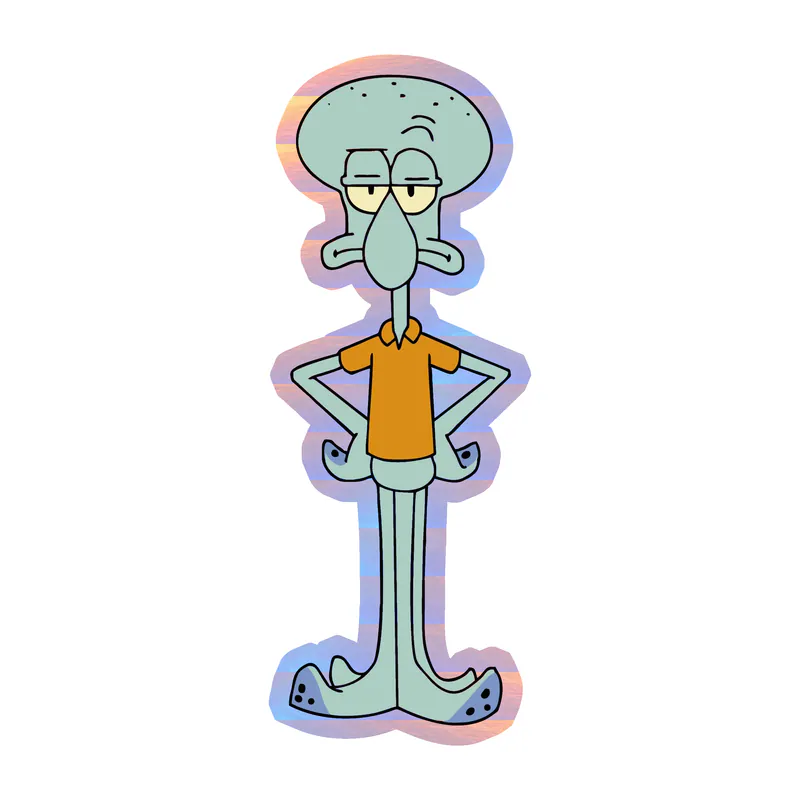 Spongebob - Squidward Holographic Vinyl Decal - Custom Size
