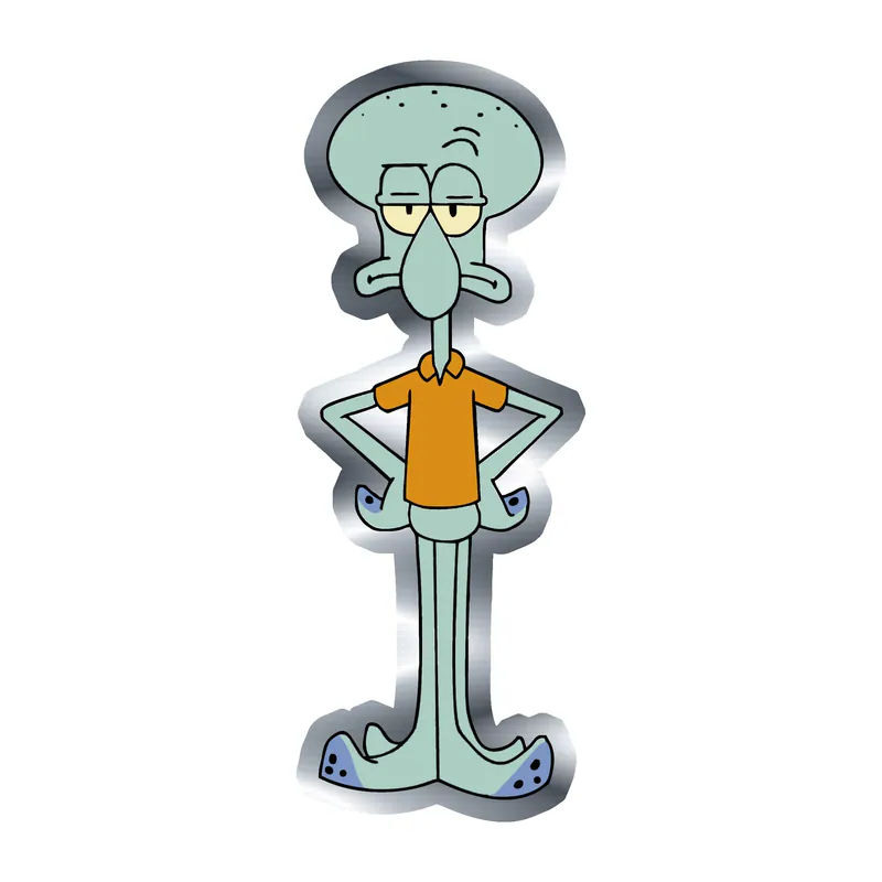 Spongebob - Squidward Silver Chrome Vinyl Decal - Custom Size