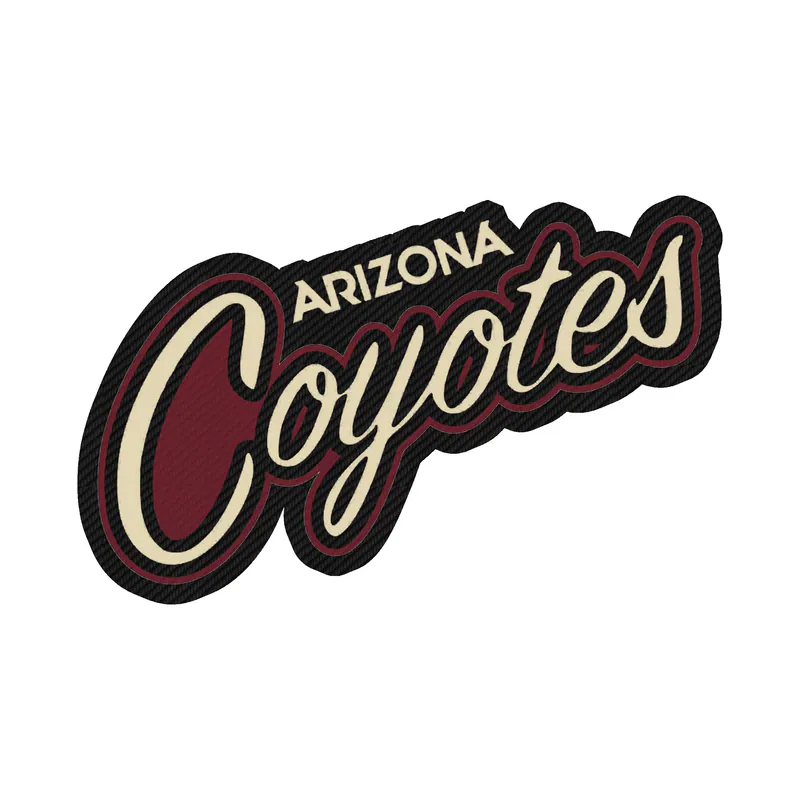 Arizona Coyotes - Name -Carbon Fiber Vinyl Sticker - Custom Size