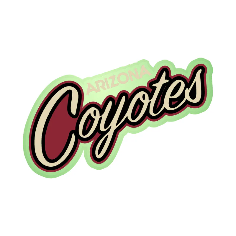 Arizona Coyotes - Name -Glow in the Dark Vinyl Sticker - Custom Size