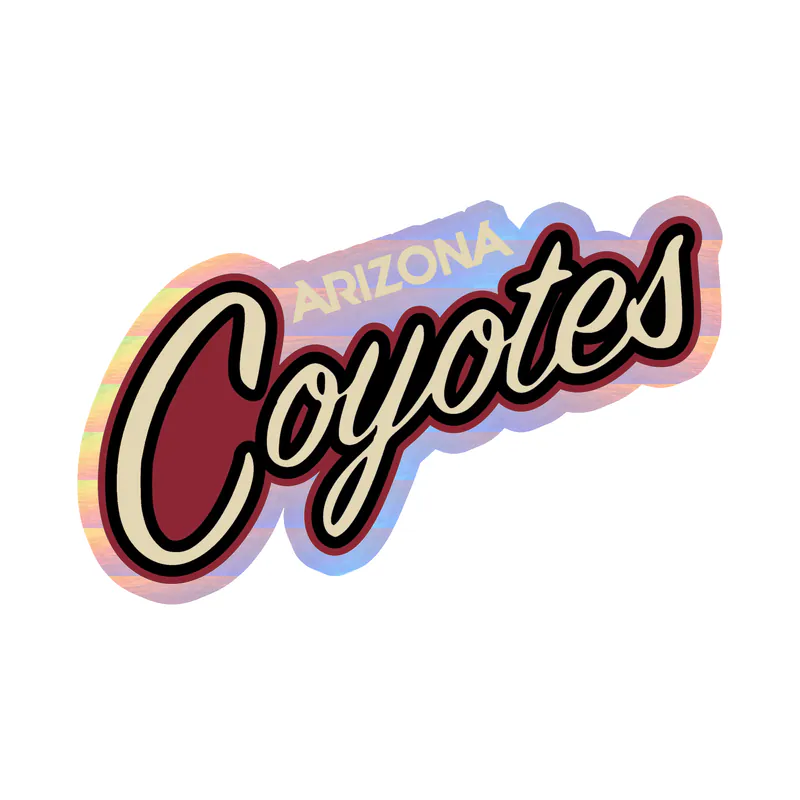 Arizona Coyotes - Name -Holographic Vinyl Sticker - Custom Size