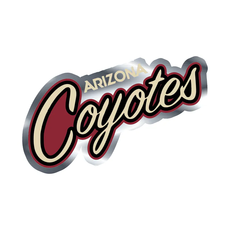Arizona Coyotes - Name -Silver Chrome Vinyl Sticker - Custom Size