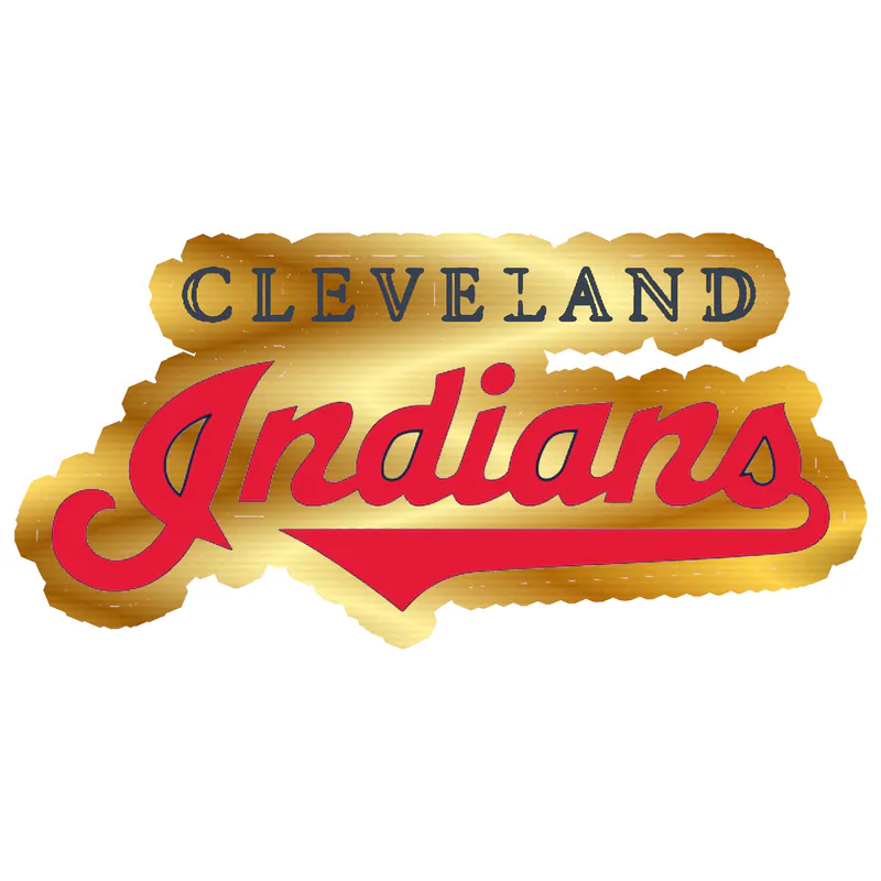 Cleveland Indians - Name - Gold Chrome Vinyl Sticker - Custom Size