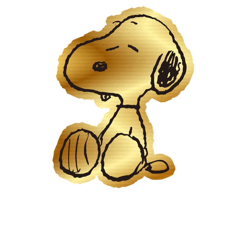 Snoopy Gold Chrome Vinyl Decal