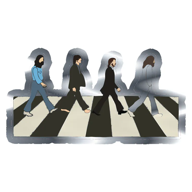 The Beatles Silver Chrome Vinyl Decal - Custom Size