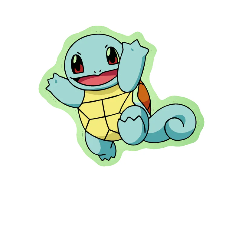 Squirtle Glow in the Dark Vinyl Decal
