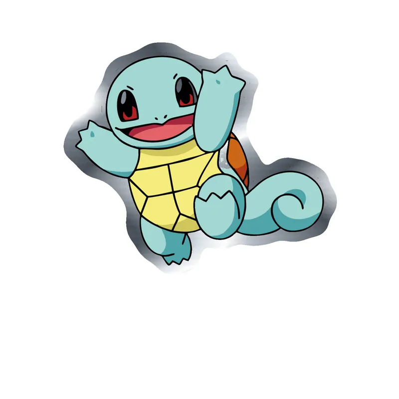 Squirtle Silver Chrome Vinyl Decal