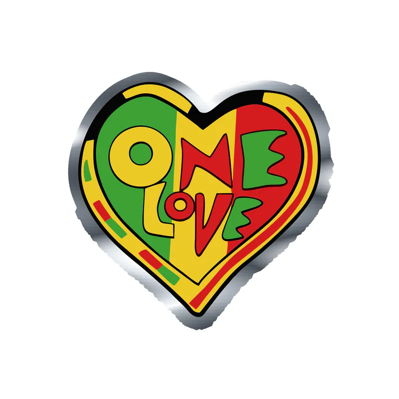 Bob Marley Silver Chrome Vinyl Decal - Custom Size