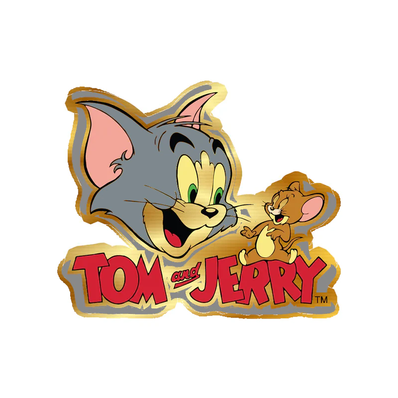 Tom and Jerry - Gold Chrome Vinyl Sticker - Custom Size