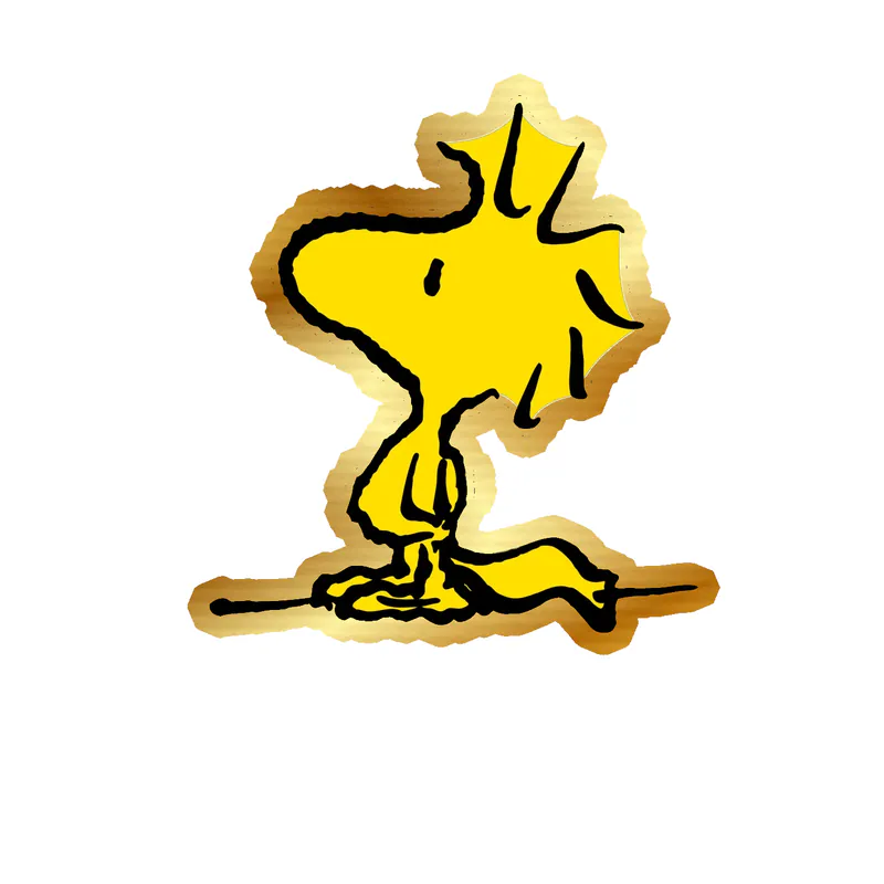 Snoopy- Woodstock Gold Chrome Vinyl Decal