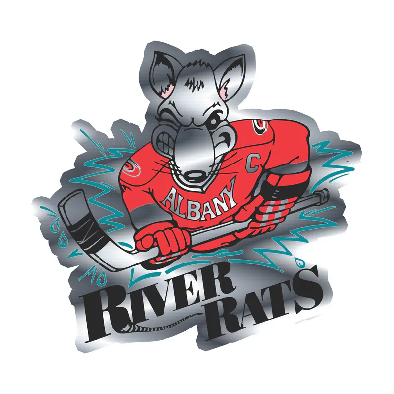 Albany River Rats - Mascot - Silver Chrome Vinyl Sticker - Custom Size