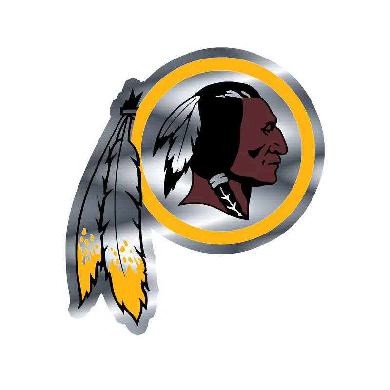 Washington Redskins - Image 2 - Silver Chrome Vinyl Sticker - Custom Size