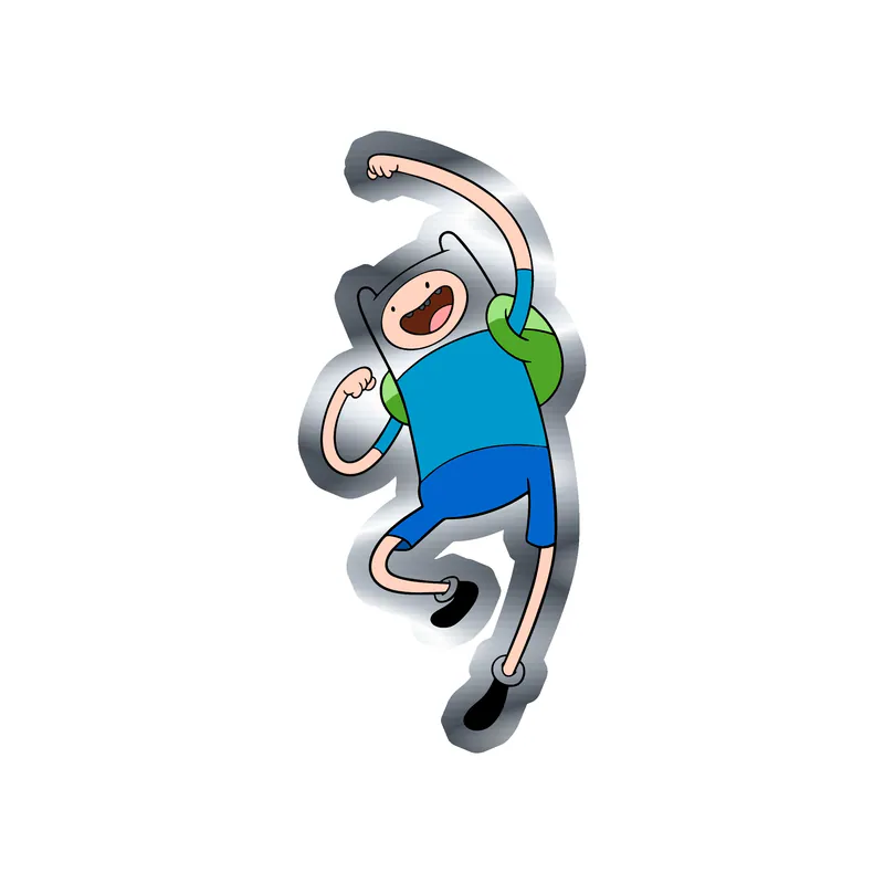 Adventure Time Snail Silver Chrome Vinyl Decal - Custom Size