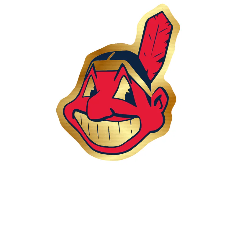 Cleveland Indians - Chief Wahoo - Gold Chrome Vinyl Sticker - Custom Size
