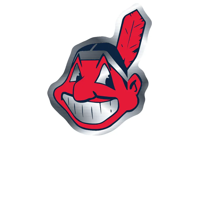 Cleveland Indians - Chief Wahoo - Silver Chrome Vinyl Sticker - Custom Size