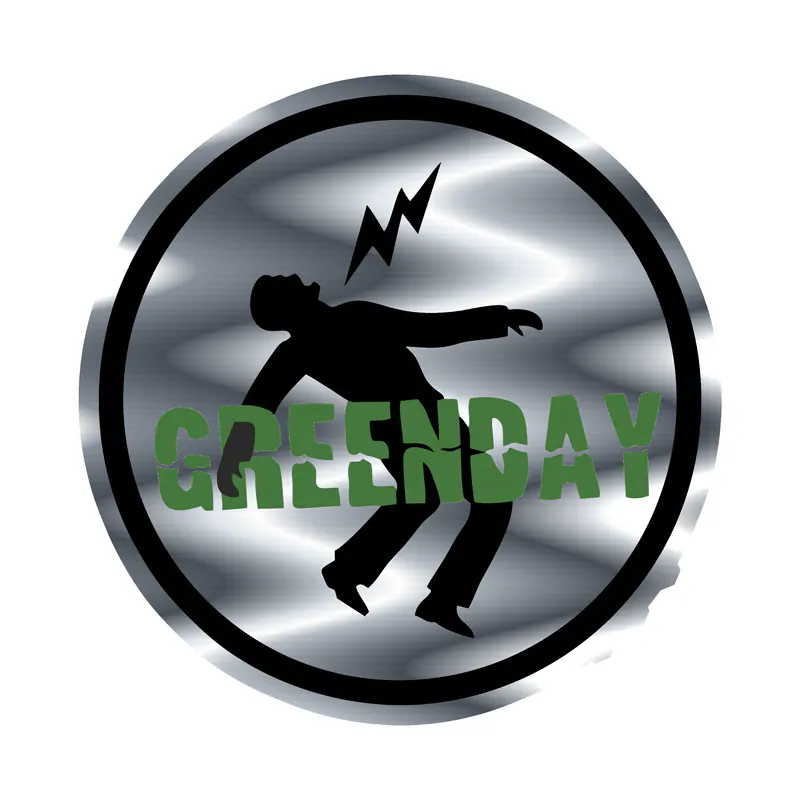 Green Day Silver Chrome Vinyl Decal - Custom Size