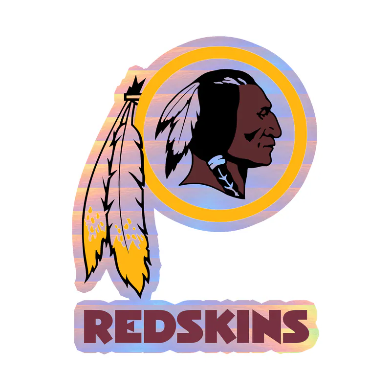 Washington Redskins - Image 1 - Holographic Vinyl Sticker - Custom Size