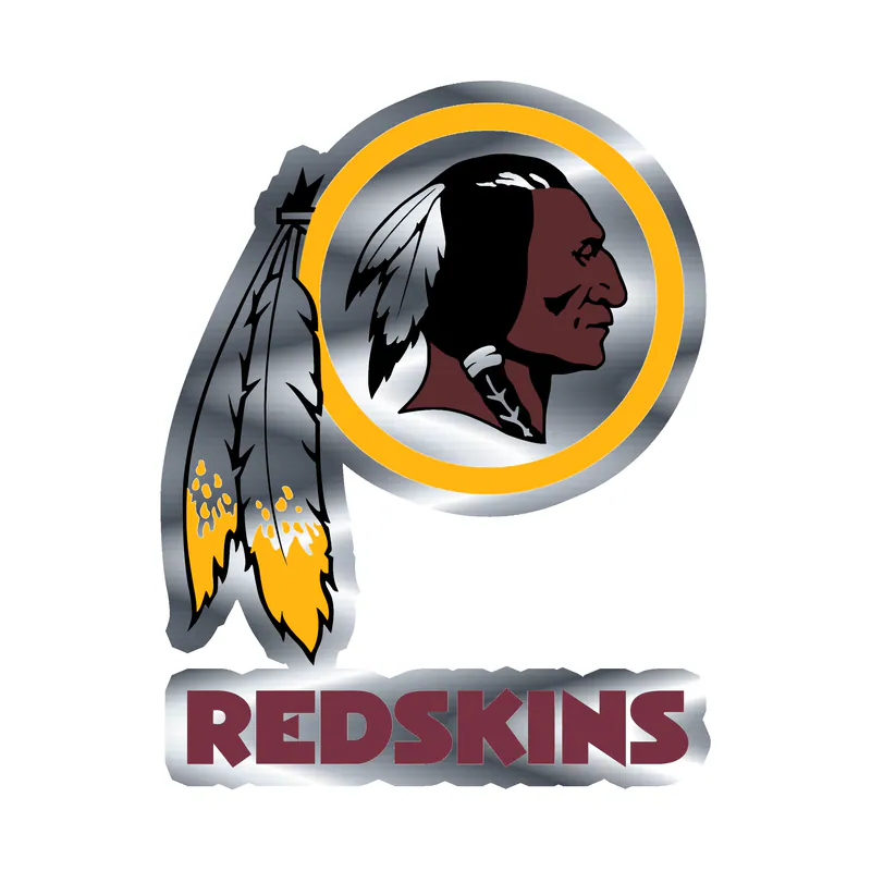 Washington Redskins - Image 1 - Silver Chrome Vinyl Sticker - Custom Size