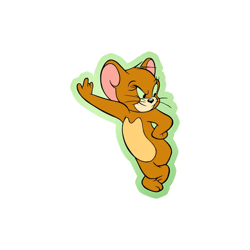 Tom And Jerry- Jerry - Glow in the Dark Vinyl Sticker - Custom Size