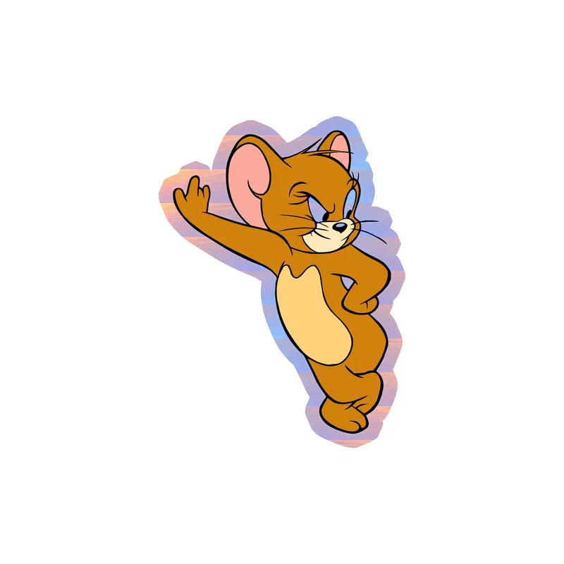Tom And Jerry- Jerry - Holographic Vinyl Sticker - Custom Size